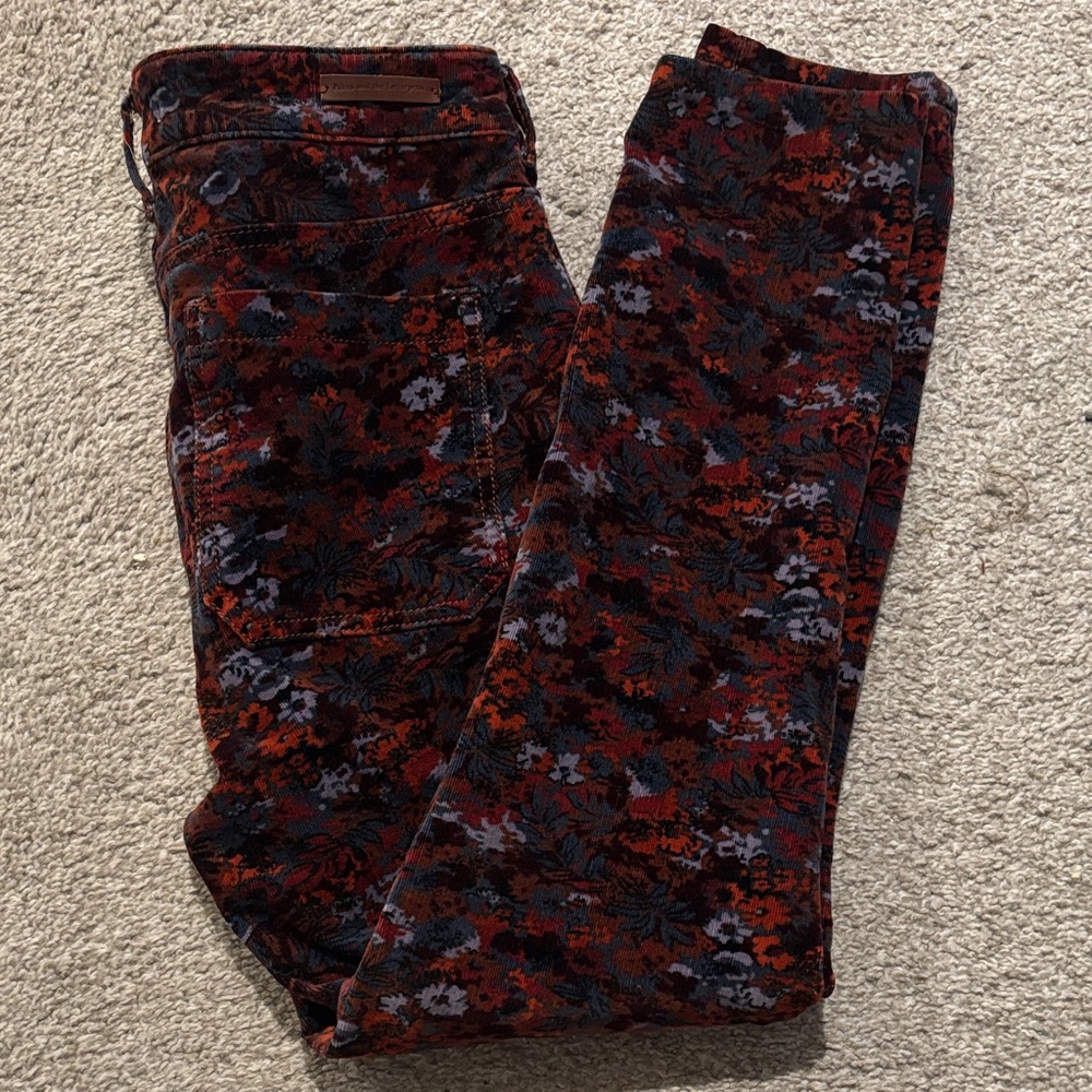 Pilcro and the Letterpress High Rise Corduroy Multicolor Patterned Pants
